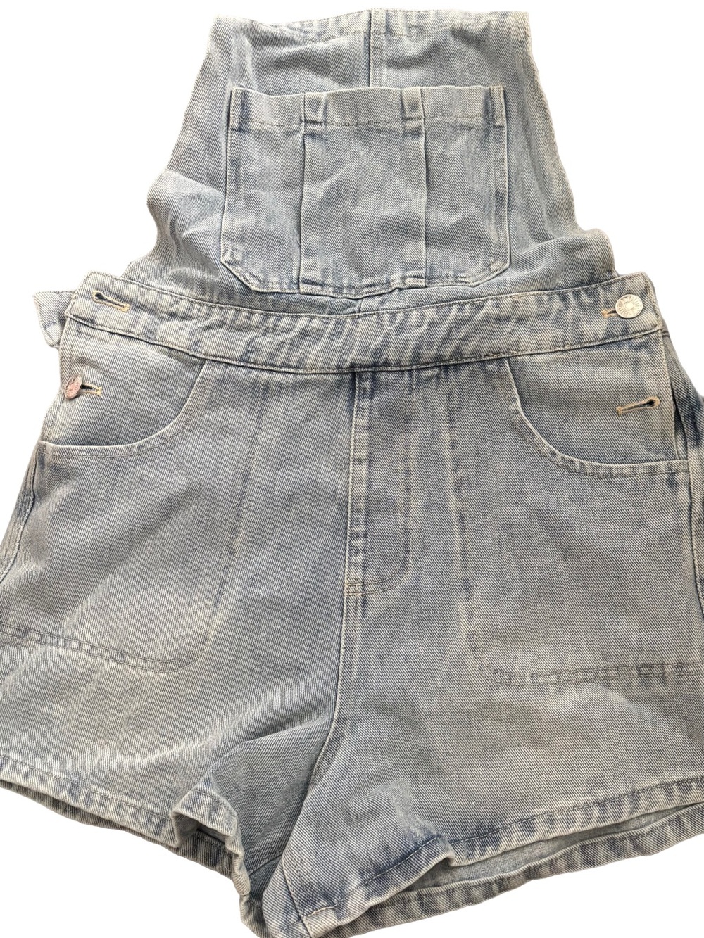 Light Wash Denim Short Overalls